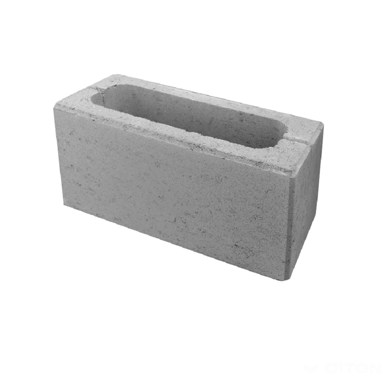 Tvárnice plotová hladká DITON H s fazetou přírodní 190×385×190 mm