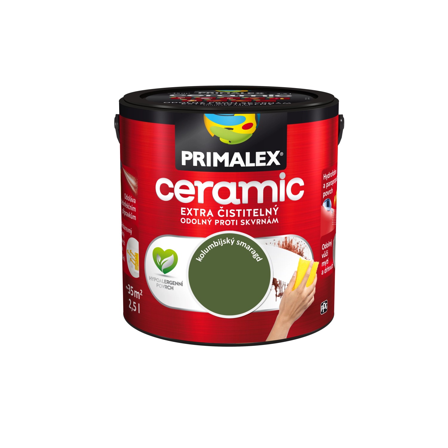 Primalex Vnitřní malířský nátěr Ceramic Kolumbijský smaragd 2,5 l