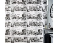 Spirella Sprchový závěs textil Places černý 180 cm x 200 cm