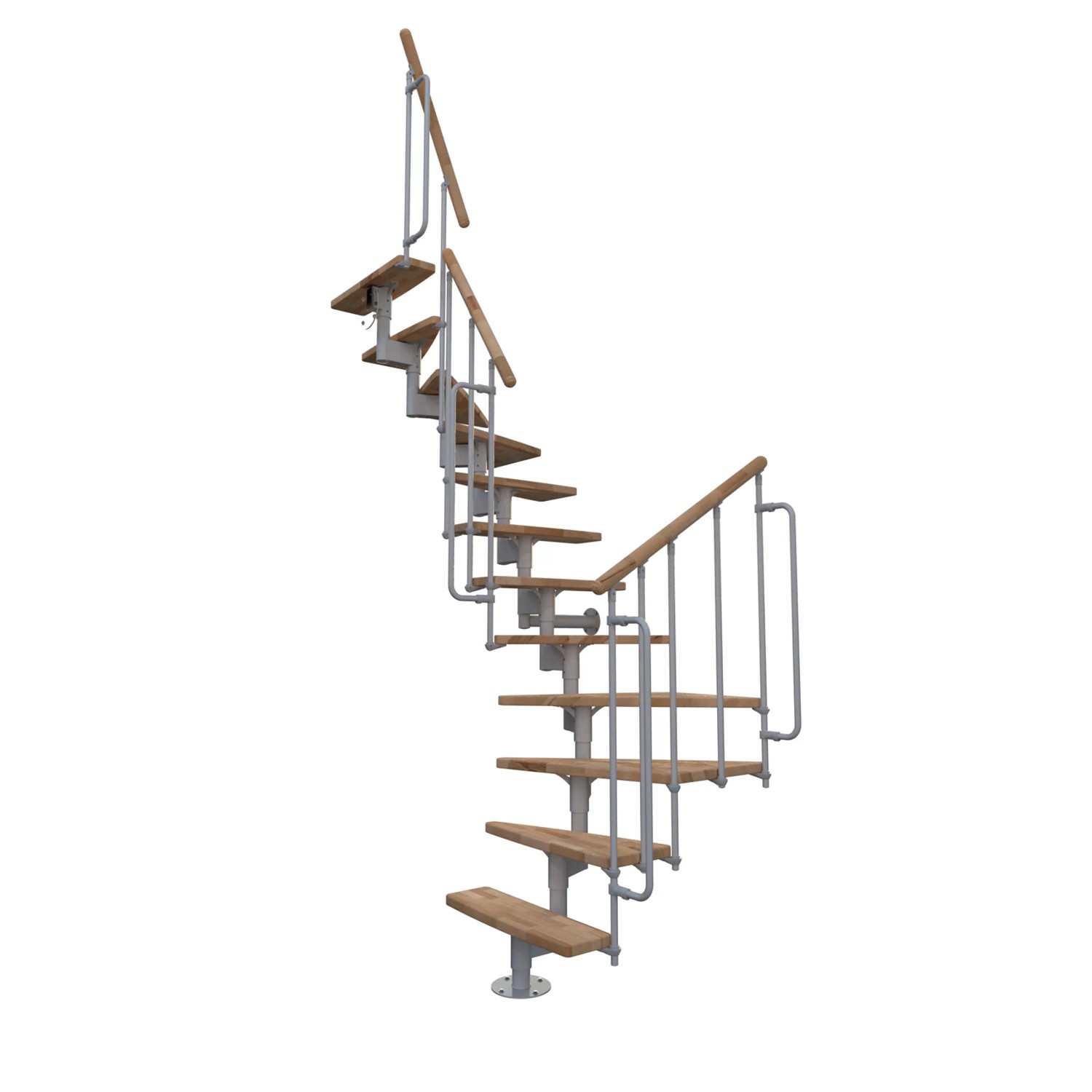 Minka STAIRS Lomené modulové schodiště Joker 180° buk/bílá, 304,2 cm