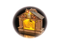 Betlém s LED osvětlením dřevěný, 18 cm x 17 cm