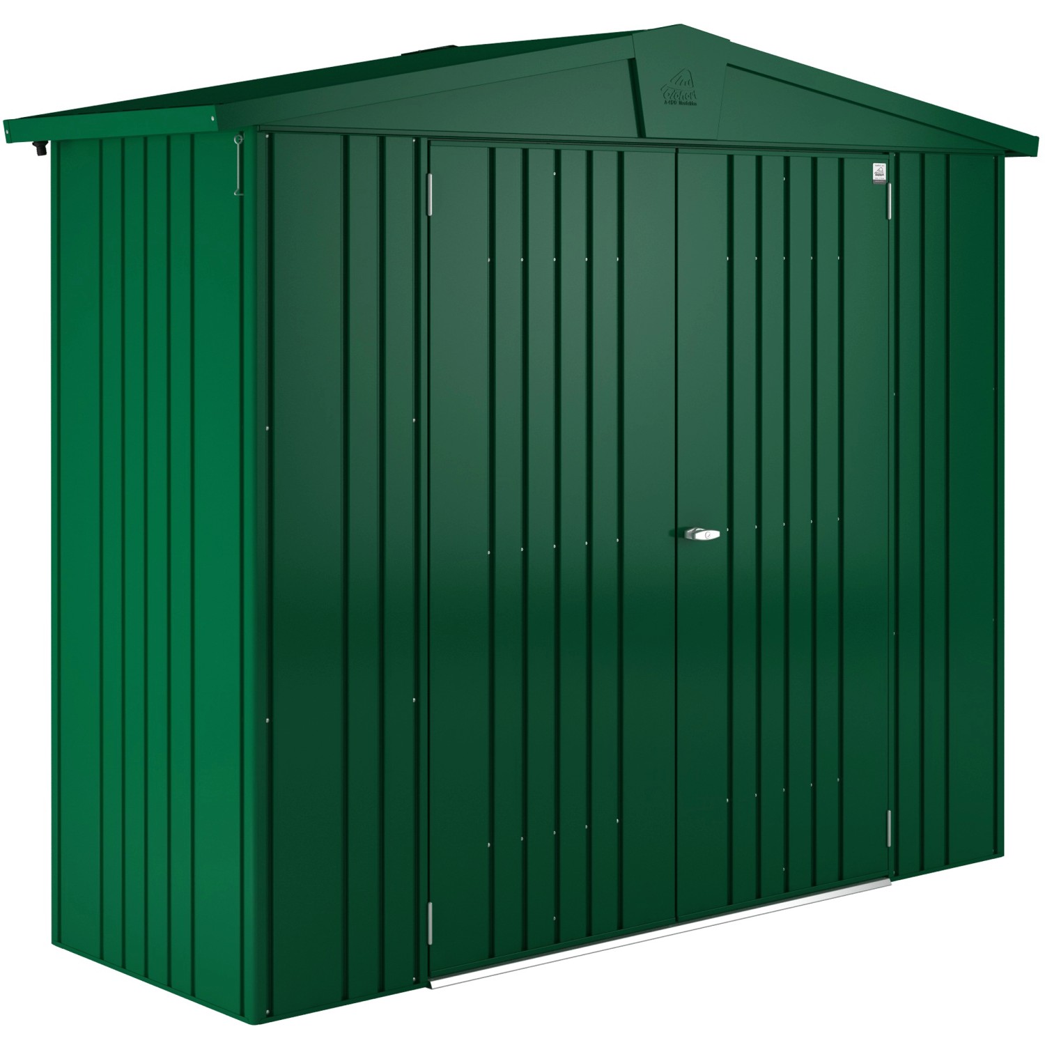 Biohort Plechový zahradní domek Europa 2A tmavě zelená, 84 x 244 cm