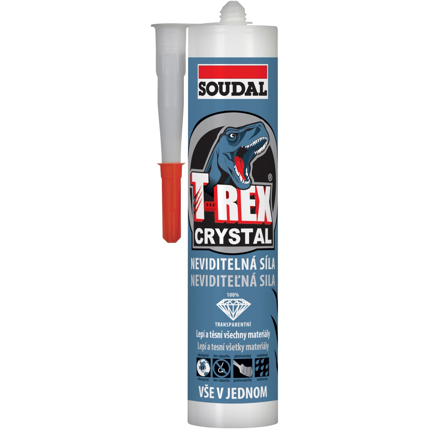 Lepidlo montážní Soudal T-REX CRYSTAL 290 ml