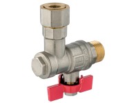 Ferro Rohový kulový kohout KFMF1SGK s filtrem, ke kotlům 1/2