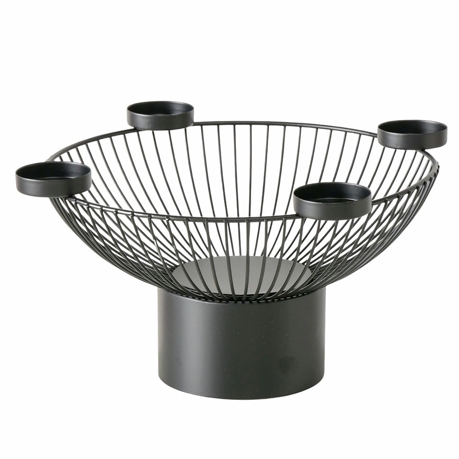 Boltze Svícen Cindy, černá, 17 x 33,5 x 17 cm