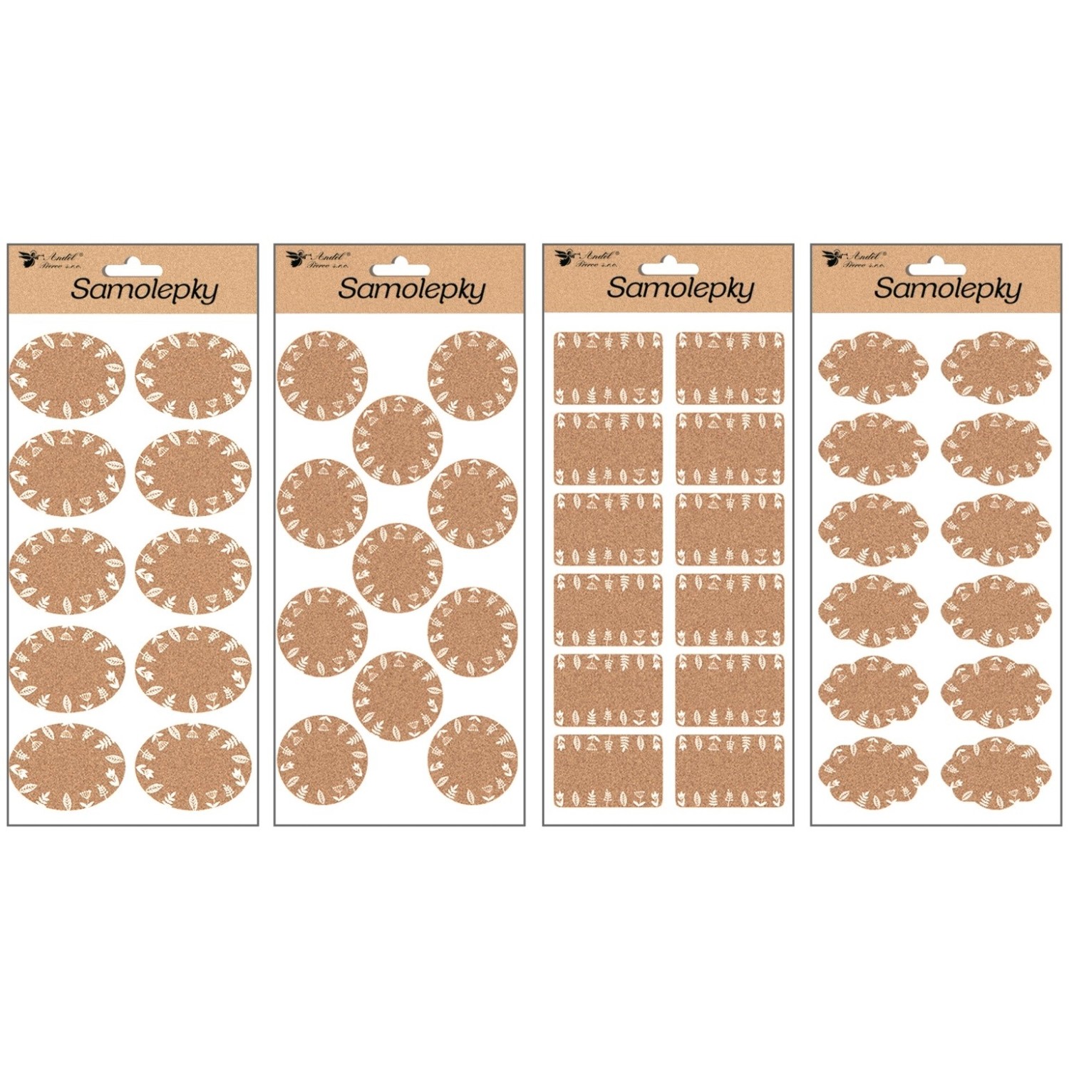 Anděl Přerov Samolepky popisovací korkové, mix dekorů, 28 x 14 cm