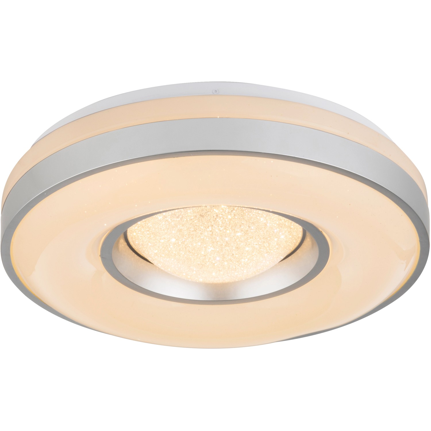 Globo LED stropní svítidlo COLLA, 24 W, bílo-stříbrné, pr. 41 x 10 cm