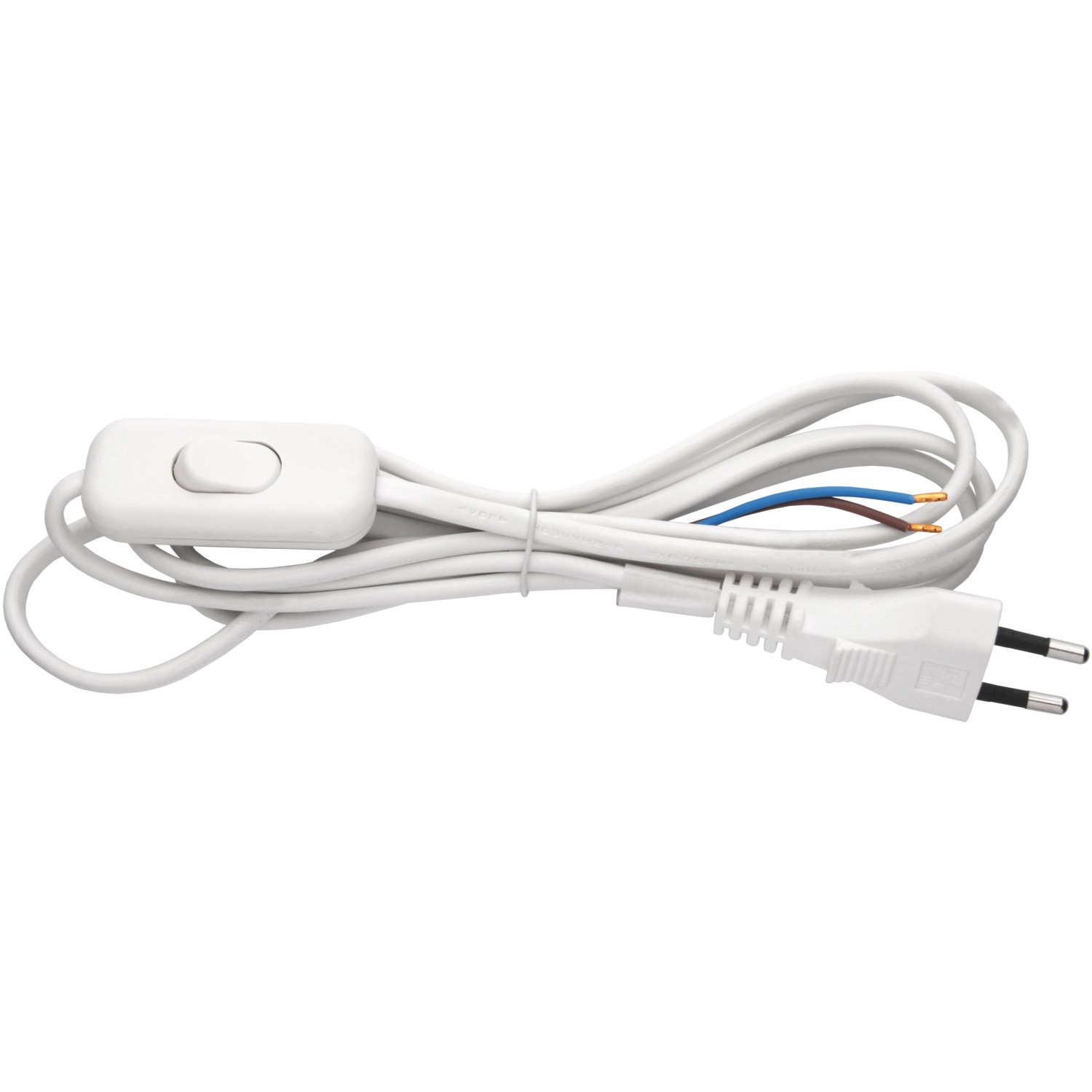 Emos Flexo šňůra PVC 2 x 0,75 mm s vypínačem 2 m