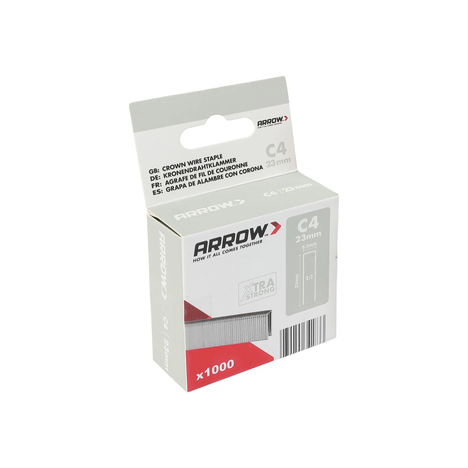 Arrow Úzké drátěné sponky do sponkovačky C4, délka 23 mm, 1000 ks