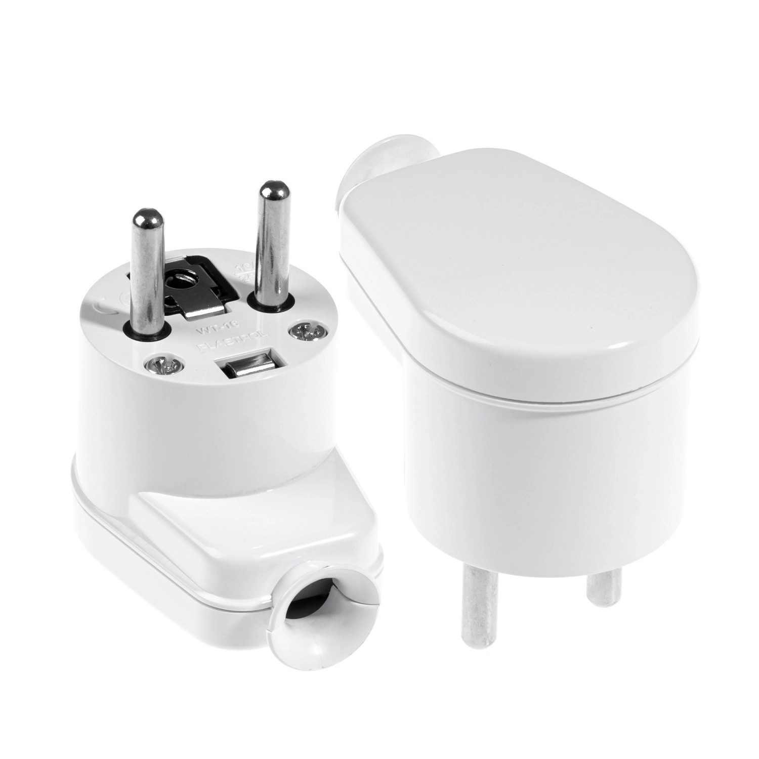 Zástrčka lomená bílá, IP20, 230 V/16 A