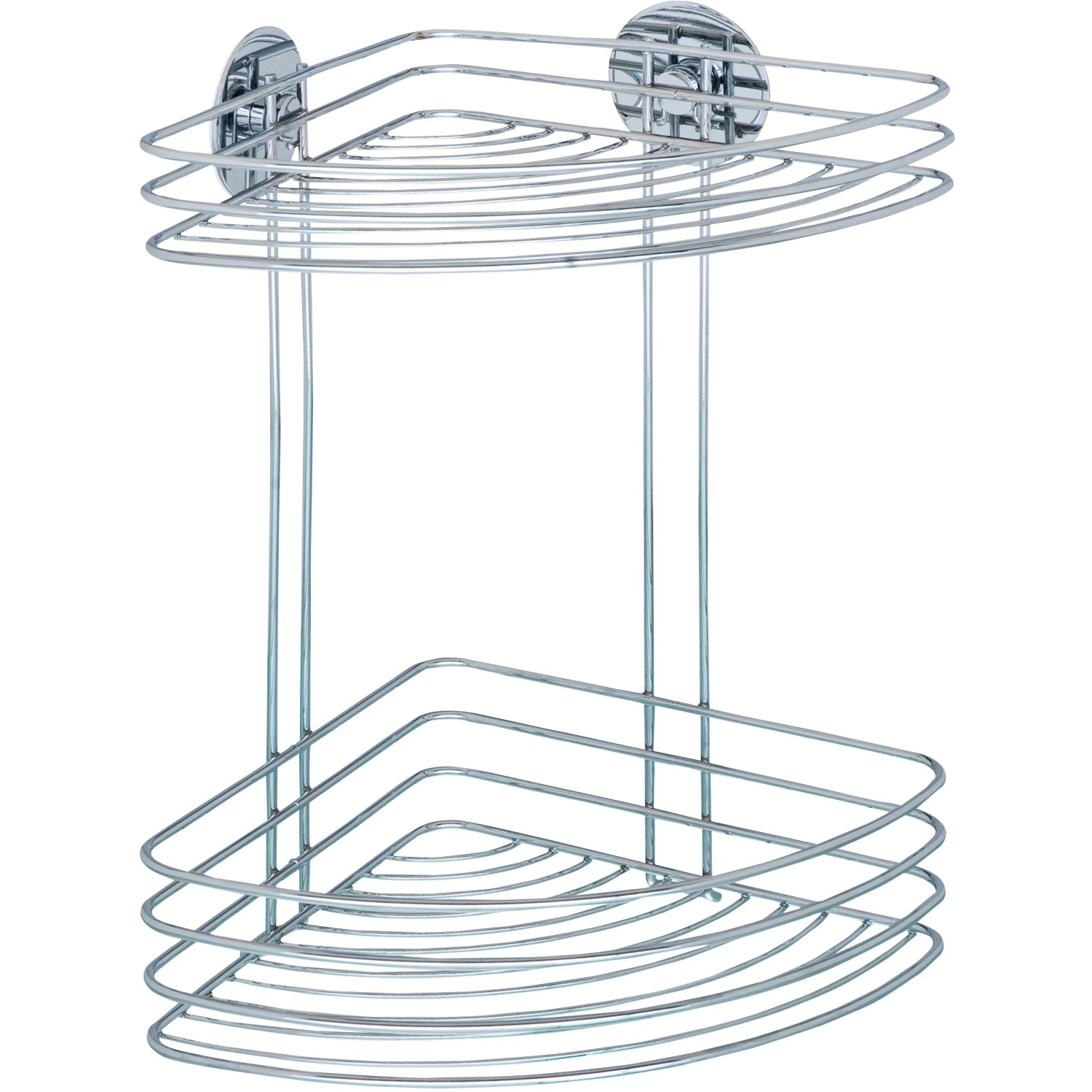 Wenko Turbo-Loc Rohový regál zaoblený lesklý chrom