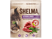 Shelma Bezobilné granule pro kočky STERILISED s čerstvým hovězím 750 g Shelma Bezobilné granule pro kočky STERILISED s čerstvým hovězím 750 g