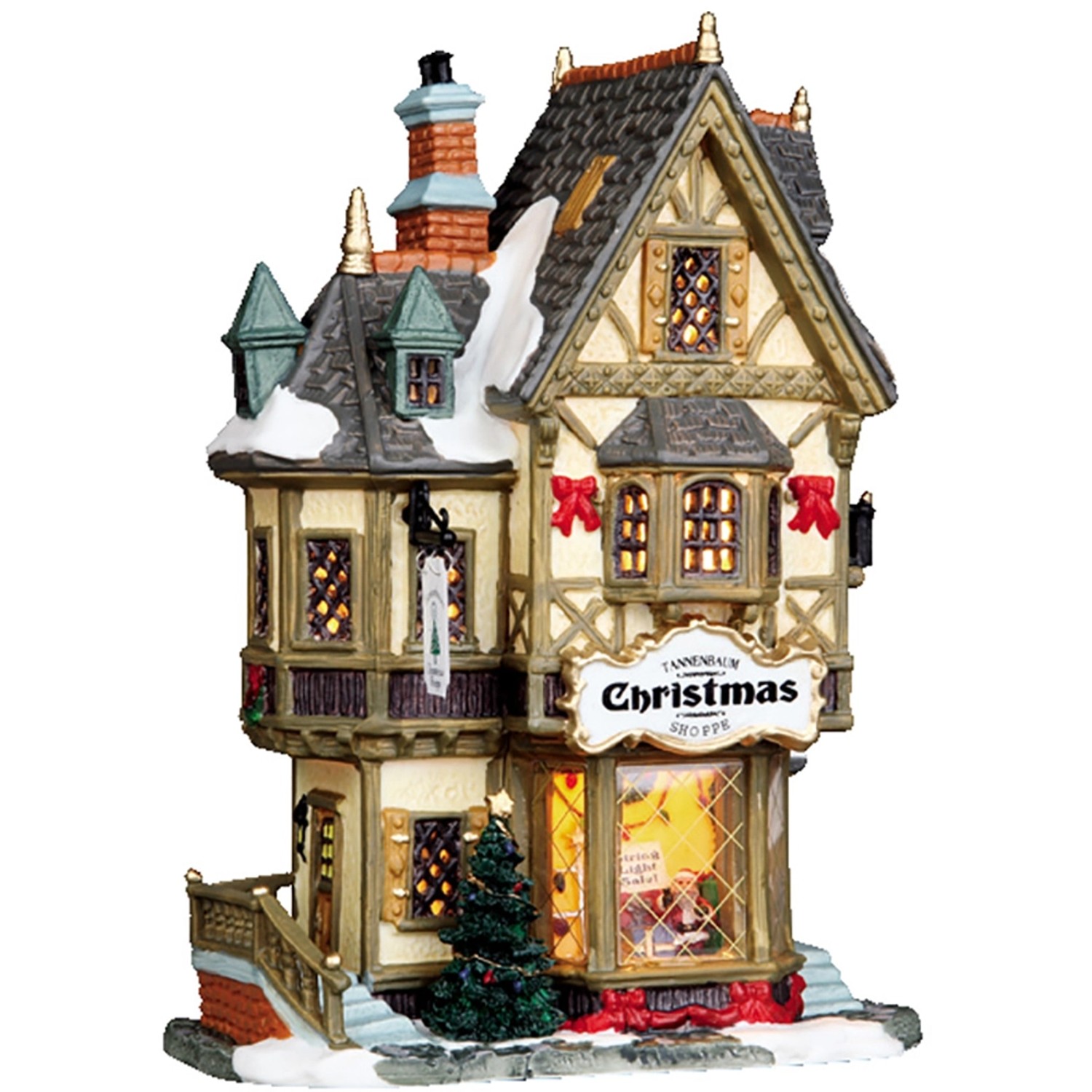 Lemax Vánoční dekorace vánoční stromek a vánoční obchod