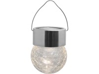 Solární závěsné svítidlo vzhled Crackle, průhledné/stříbrné, 2 ks