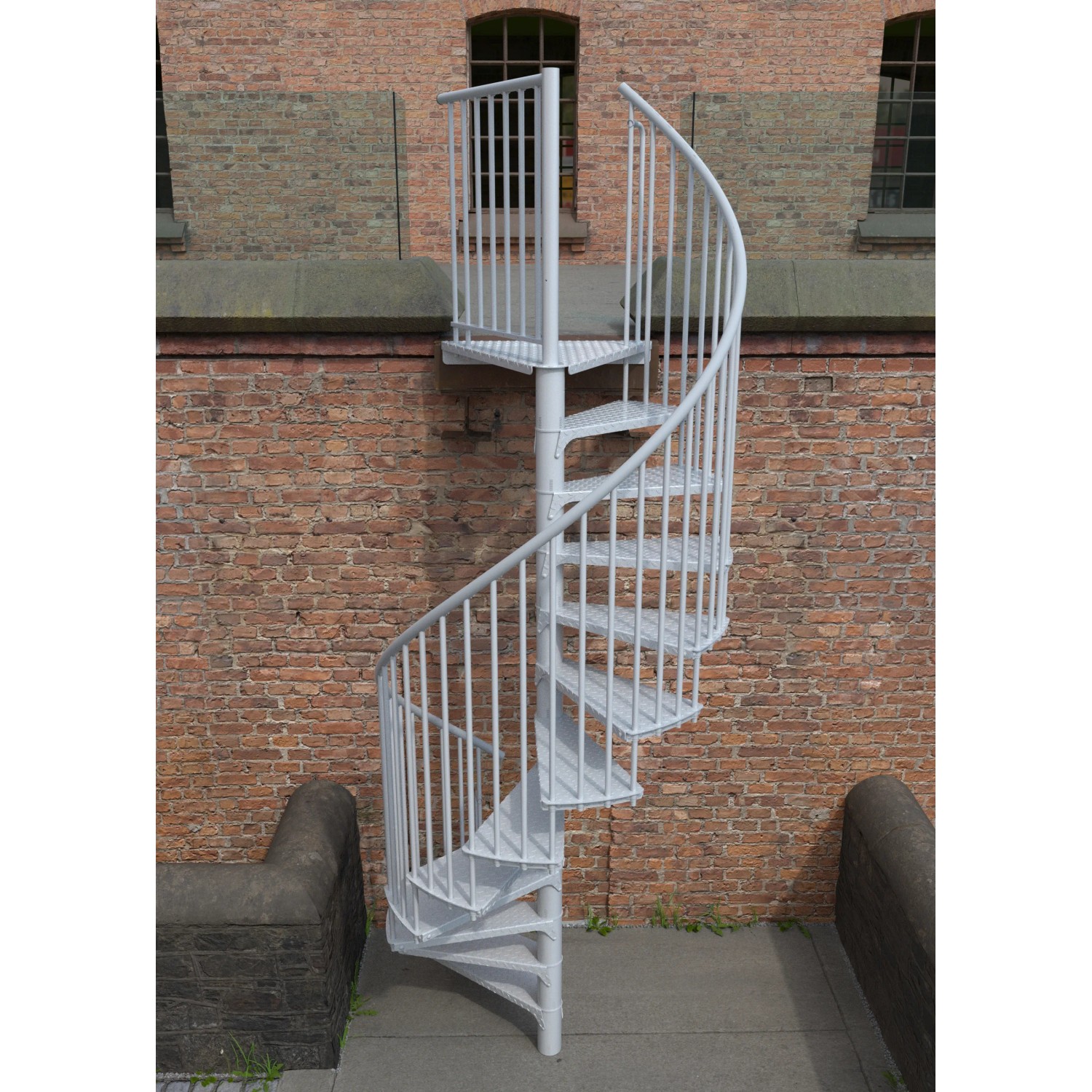Minka STAIRS Venkovní točité schodiště Rondo Zink Color bílé pr. 180 cm