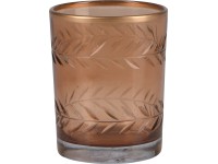 Svícen na čajové svíčky Desert Flower, sklo, hnědý, 9,5 x 7,6 cm Svícen na čajové svíčky Desert Flower, sklo, hnědý, 9,5 x 7,6 cm