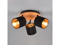 Reality 3-bodové svítidlo Tommy černá/zlatá, 3x E14, pr. 46,5 cm