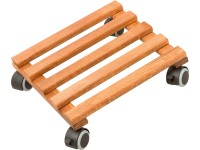 OBI Vozík pod květináč, buk tmavý, naolejovaný, hranatý, 35 x 35 cm