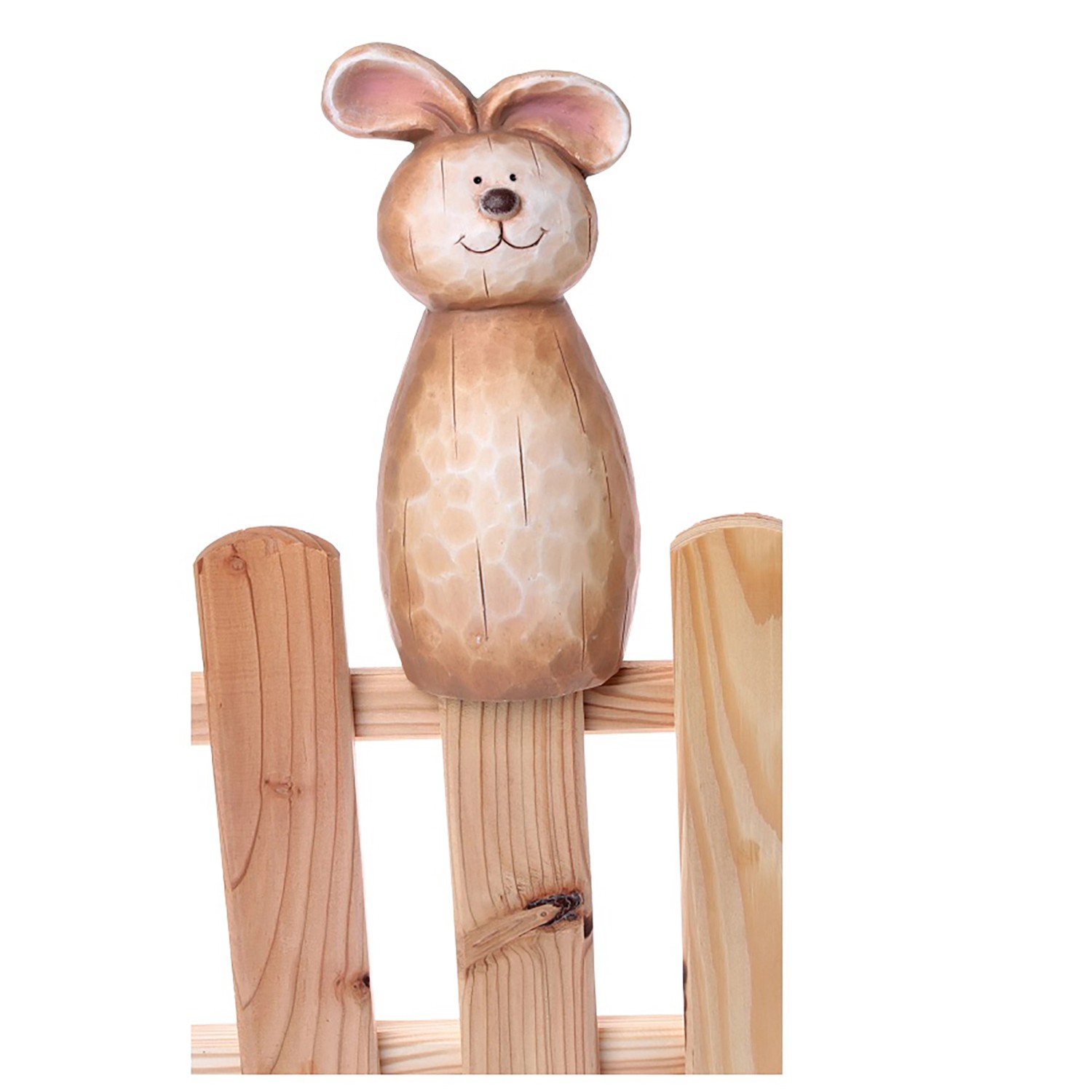 DRAGIMEX Zahradní dekorace na plot zajíc z terakoty 23 cm