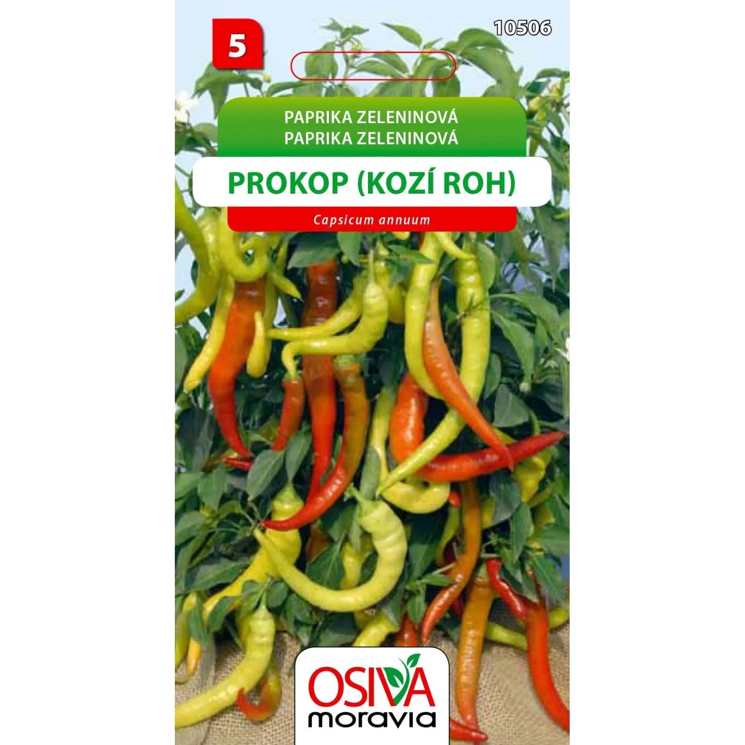 Semínka Paprika zeleninová Prokop - Kozí roh (Capsicum annuum L.)