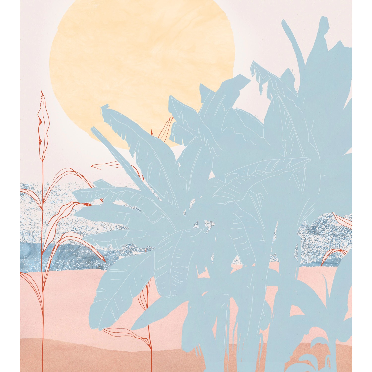 Komar Vliesová fototapeta Banana Leaves 250 x 280 cm