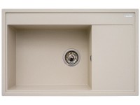 Pyramis Granitový dřez s odkapávačem Camea 1B 1D, sand beige LH, 79 x 50 cm