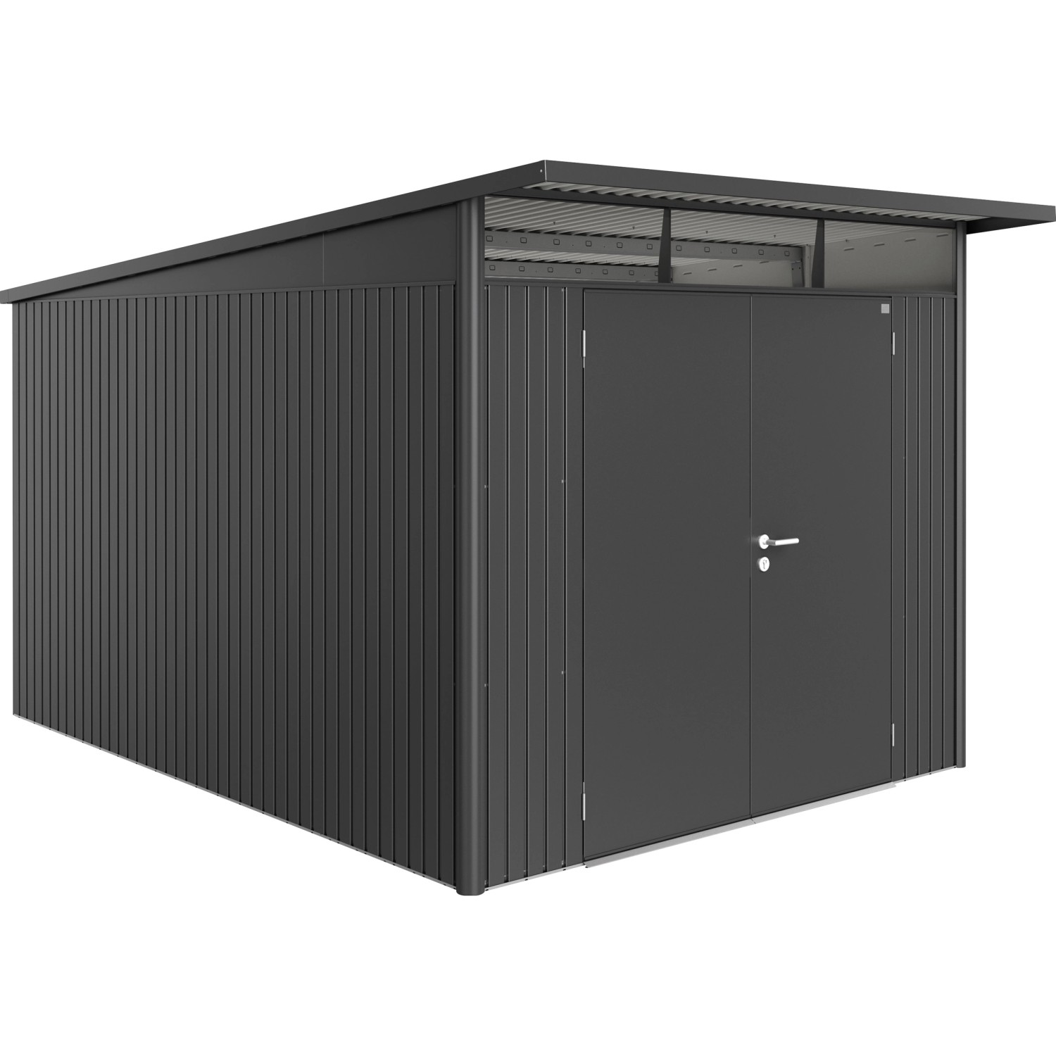 Biohort Plechový domek AvantGarde A8 2křídlé dveře tm.šedá 260 x 380 x 222 cm