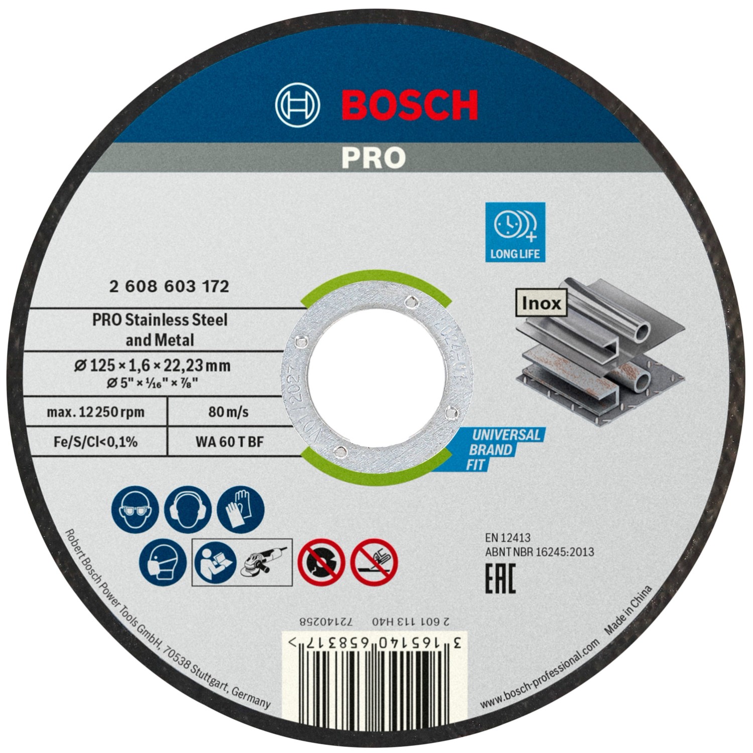Kotouč řezný Bosch Standard for Inox 125×1,6 mm