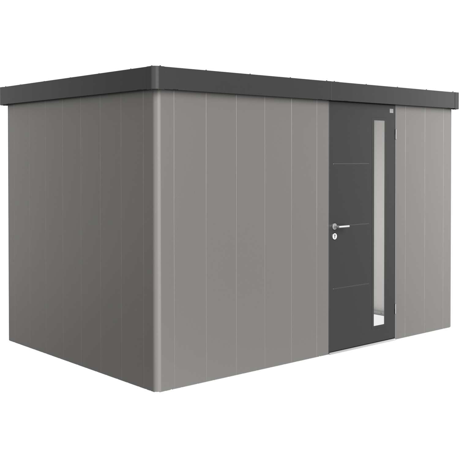 Biohort Plechový zahradní domek Neo2D 2.3 standardní dveře kř. šedá 348 x 236 cm