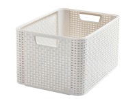 Curver Úložný box Rattan krémový, 230 x 326 x 436 mm