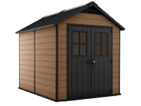 Keter Plastový zahradní domek Newton 759, mahagon/antracit, 228 x 287 x 252 cm