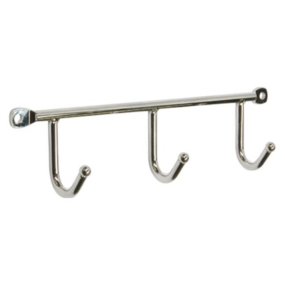 Háčková lišta lesklá chromovaná, 3 háčky