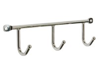 Háčková lišta lesklá chromovaná, 3 háčky
