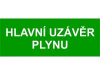 Tabulka Hlavní uzávěr plynu 210 mm x 80 mm Tabulka Hlavní uzávěr plynu 210 mm x 80 mm