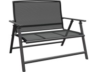 Skládací zahradní lavice Vigo, šedá/černá, 96 x 118 x 67 cm