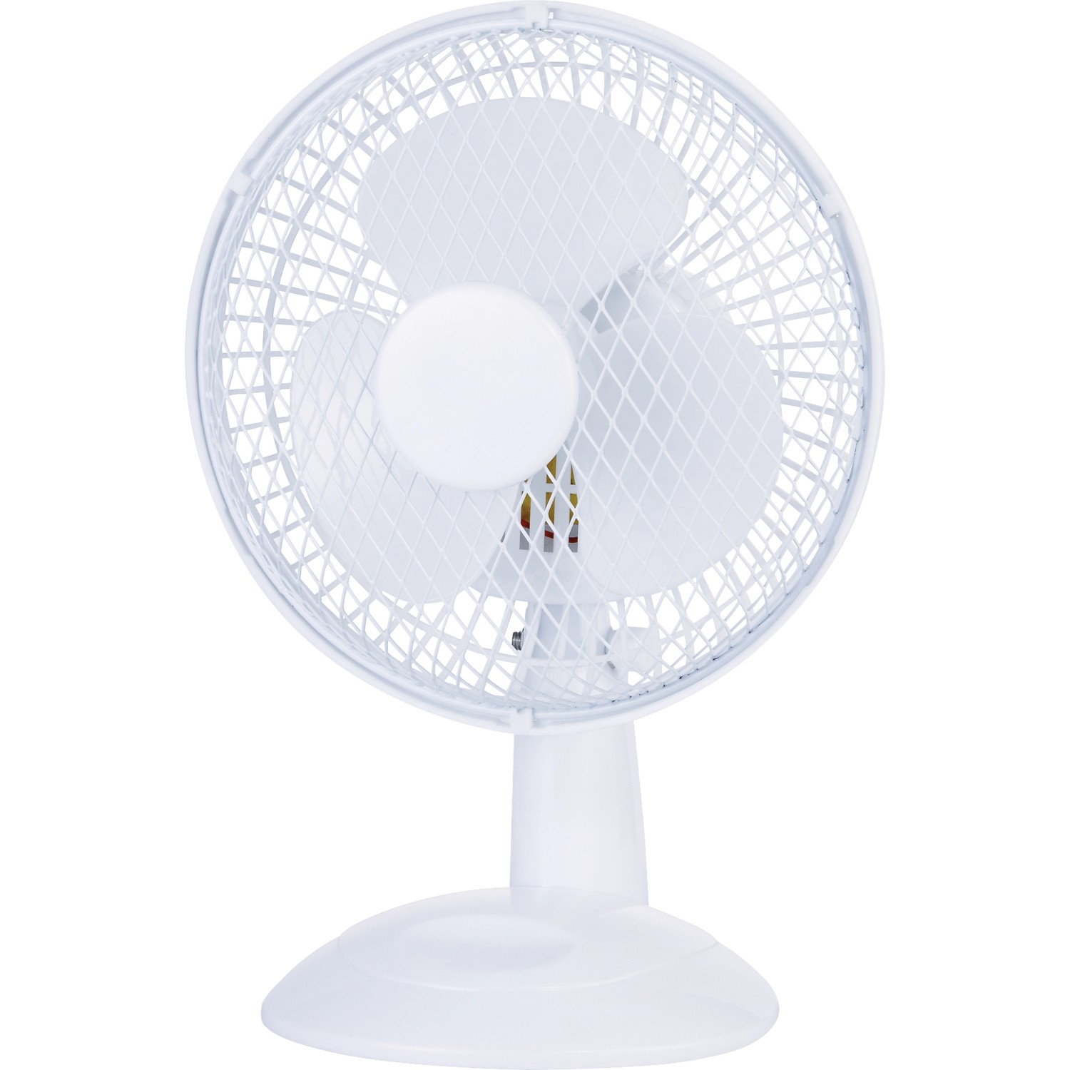 Stolní ventilátor, 15 W, 2 stupně rychlosti, bílá, 20 x 27,5 x 18 cm