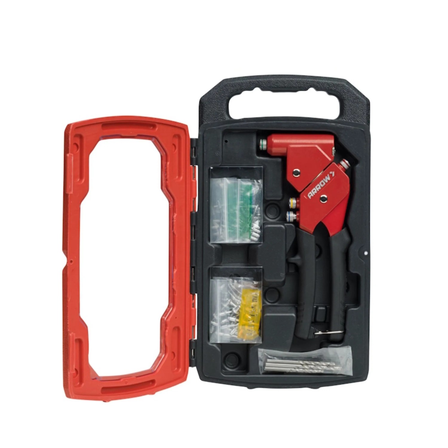 Arrow Nýtovací kleště RT187 v kufru vč. 100 nýtů A2-A5 a HSS vrtáků 2/3/4/5 mm