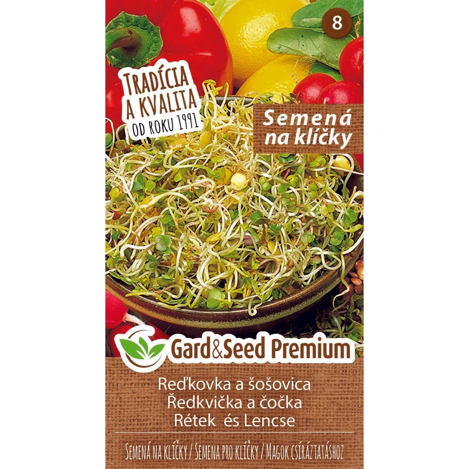 GardenSeed Premium Semínka na klíčky Ředkvička a čočka