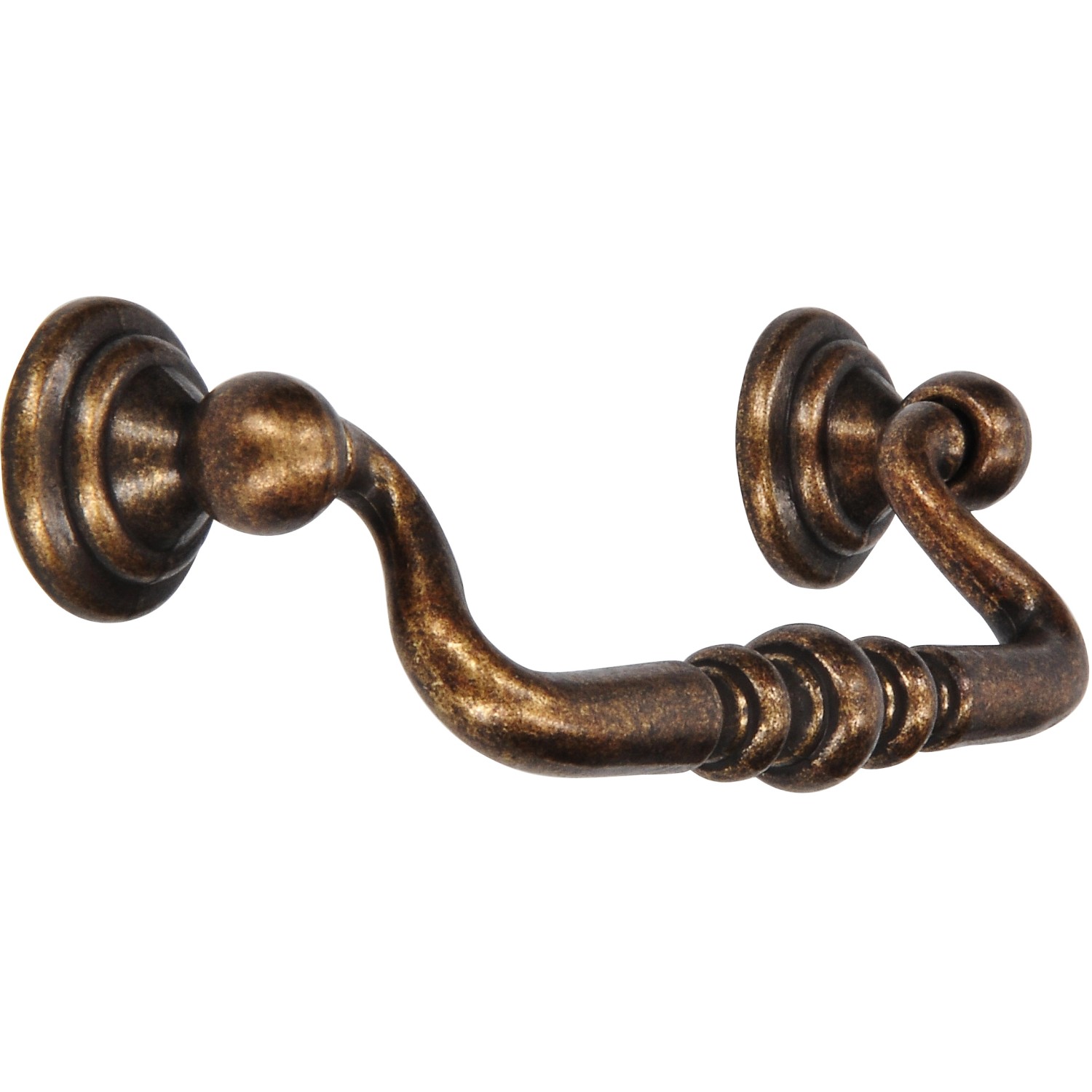 Siro Závěsná úchytka 1704 kov mosaz starožitný vzhled vzdálenost otvorů 96 mm, 2