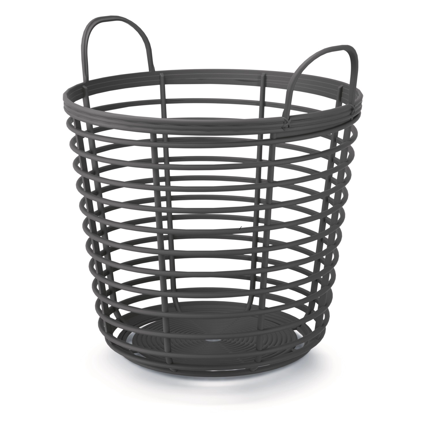 Prosperplast Plastový univerzální koš Zanzi s uchy antracit, pr. 43 cm