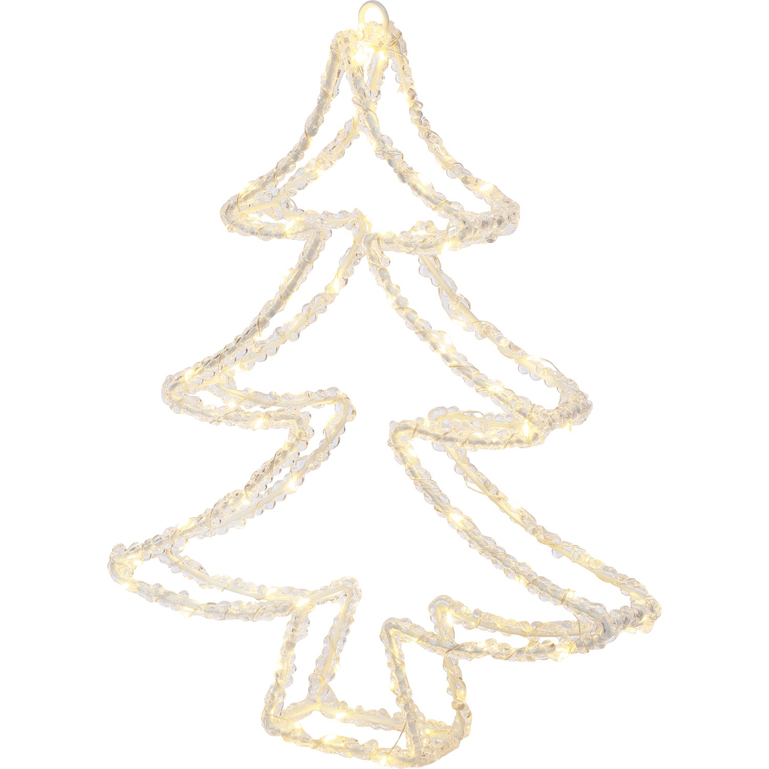 LED vánoční dekorace stromek, transparentní, 34 x 28 x 5 cm