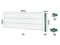 Floraworld Sada drátěných plotových panelů se sloupky, zelená, 75 cm x 10 m Floraworld Sada drátěných plotových panelů se sloupky, zelená, 75 cm x 10 m