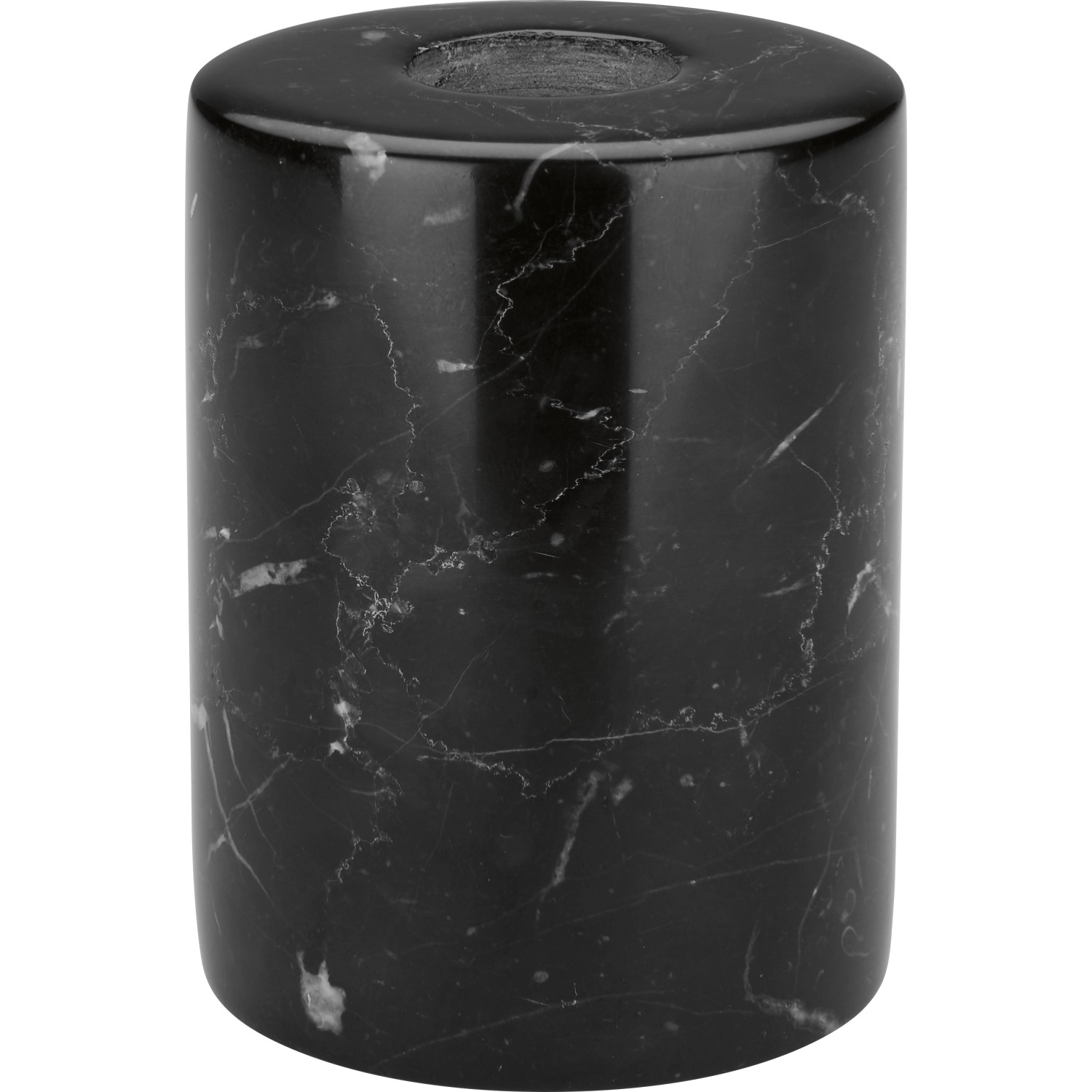 Svícen Midnight Mystery, mramor, černý, 8 cm