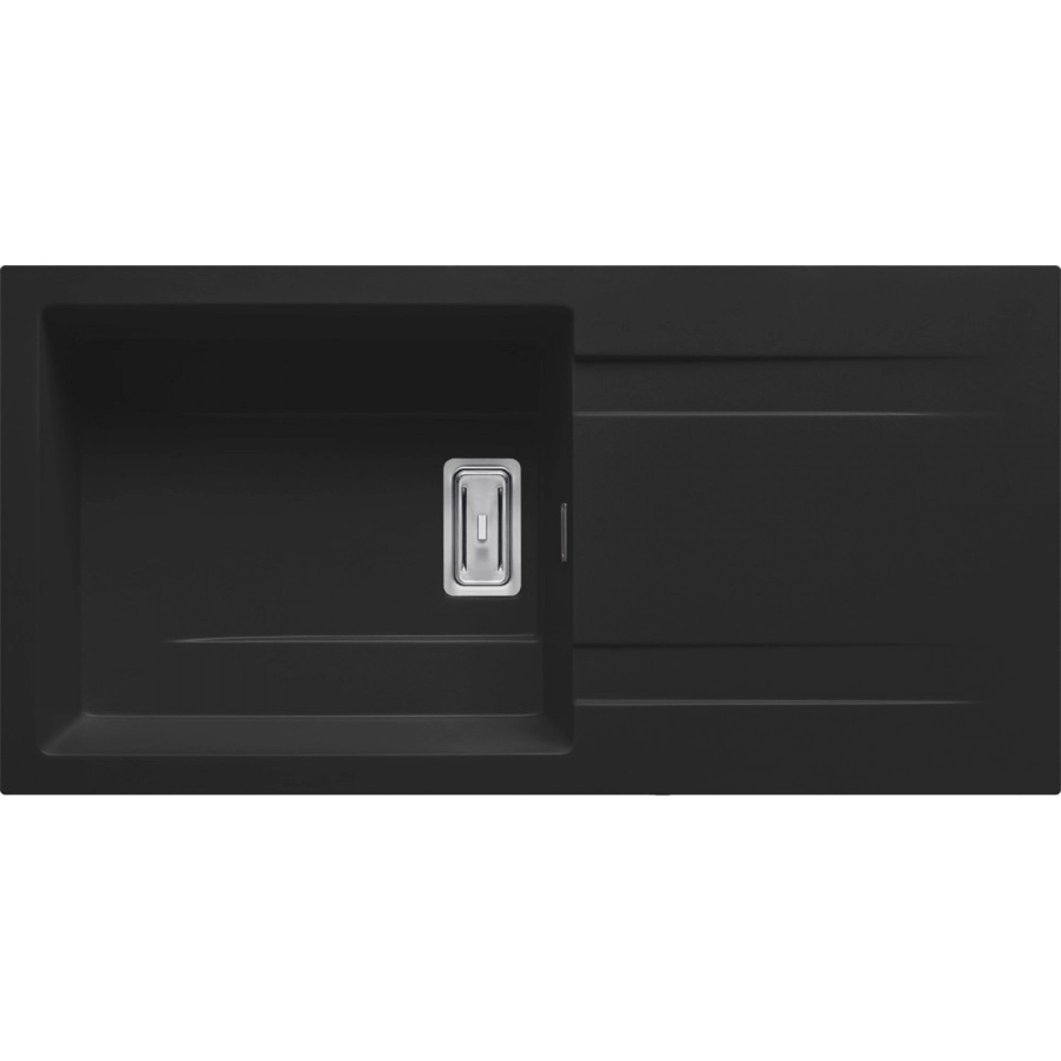 Pyramis Granitový dřez s odkapávačem Kartesio 1B 1D Plus, volcano, 100 x 50 cm