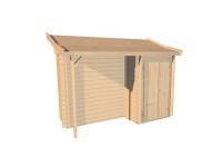 Weka Přístavba s přístřeškem k zahradním domkům, přírodní, 85 x 330 x 210 cm