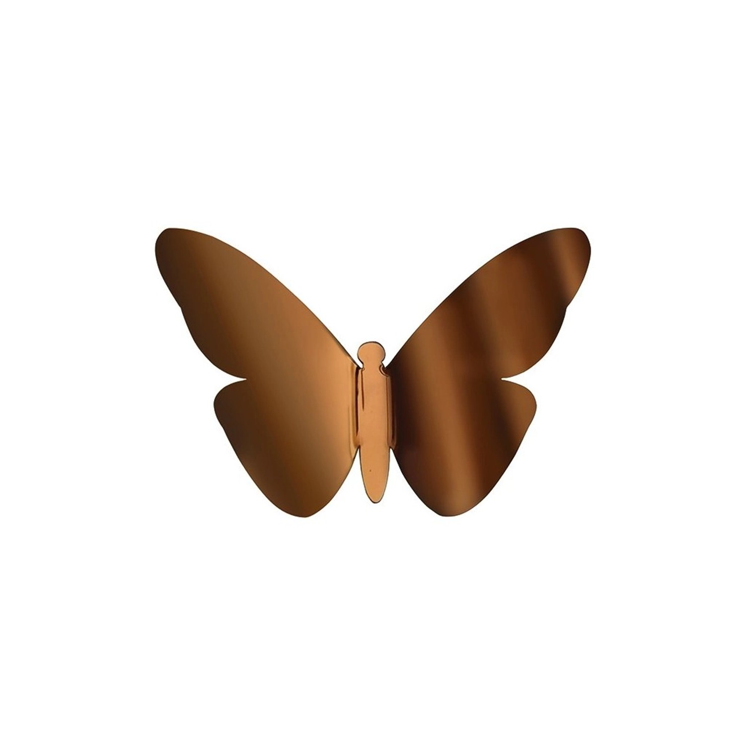 Crearreda Nástěnná 3D dekorace, bronzoví motýli, 10 ks