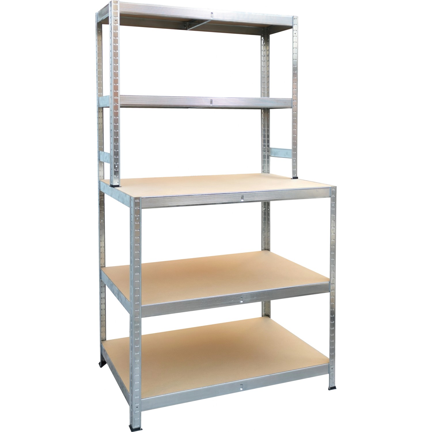 Kovový regál s designem pracovního stolu 180 x 100 x 60 cm