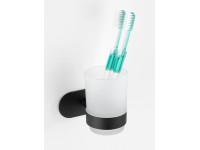 Wenko Turbo-Loc Nerezový držák zubních kartáčků Orea Black 10 x 9,5 x 10 cm