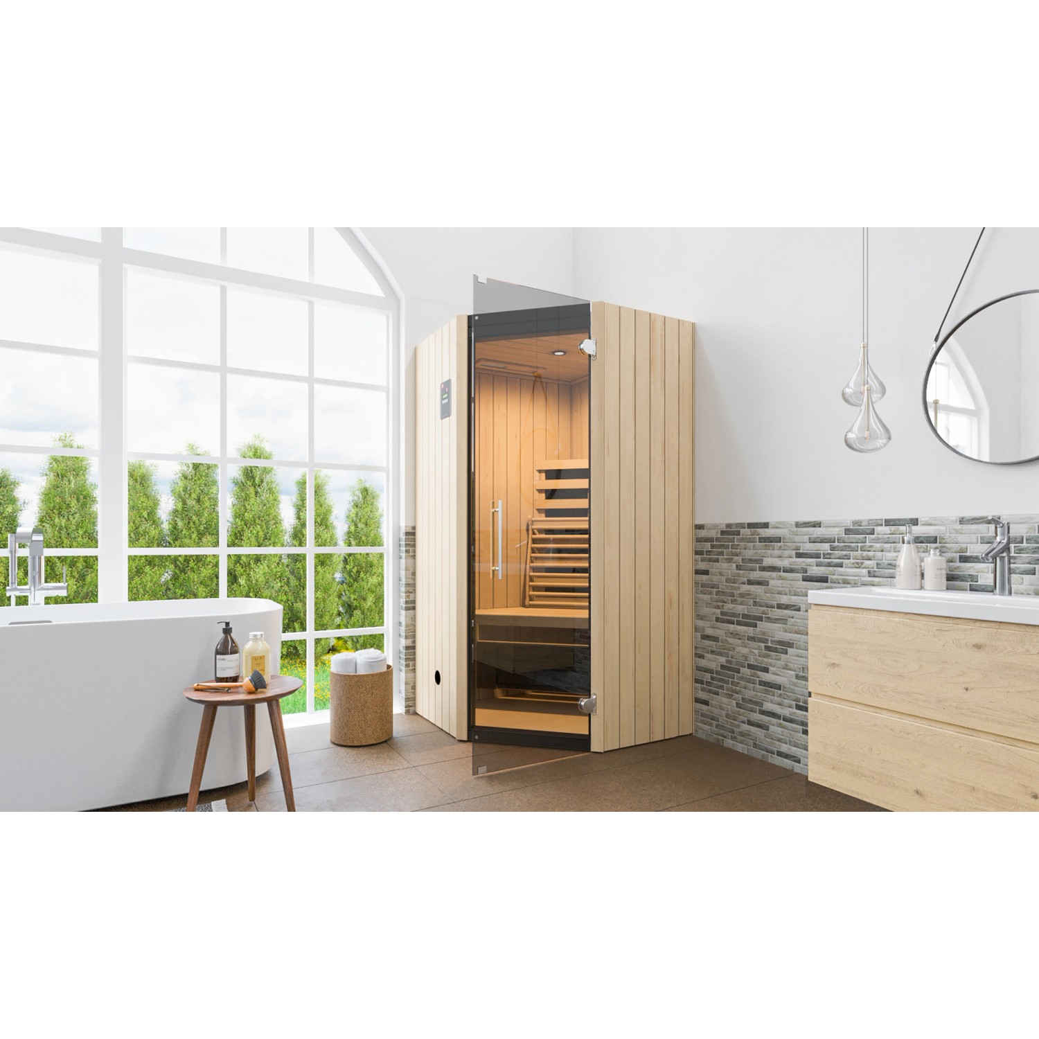 Weka Rohová infračervená kabina Tanilla, 99 x 99 cm
