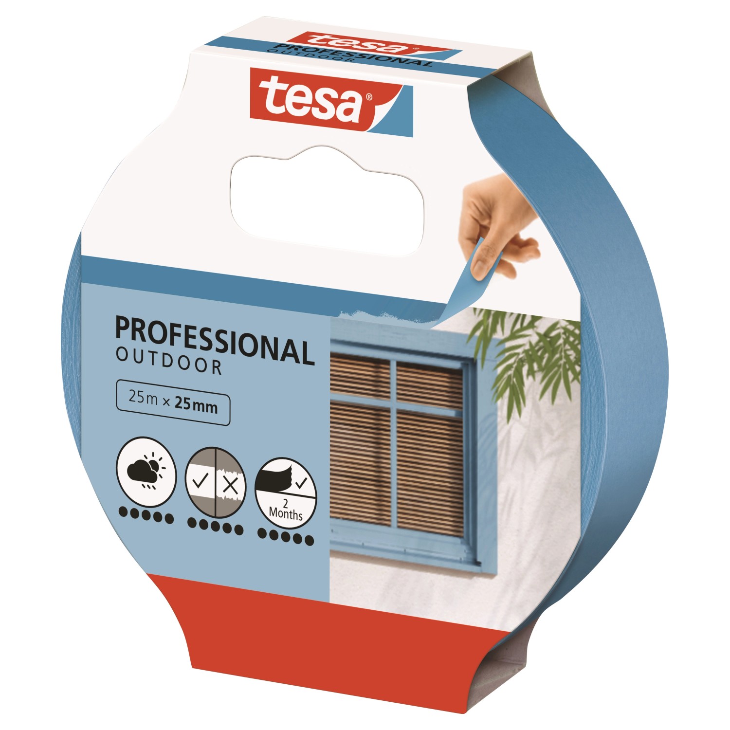 tesa Maskovací páska Professional OUTDOOR do exteriéru, 25 m x 25 mm